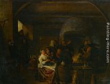 Jan Miense Molenaer The Interior of a Tavern with Peasants Cavorting and Drinking painting